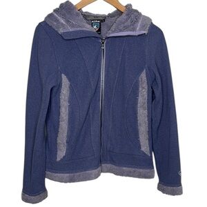 Kuhl Purple Sherpa Full Zip Hood Jacket Women Size M
